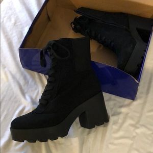 Black lace up boots